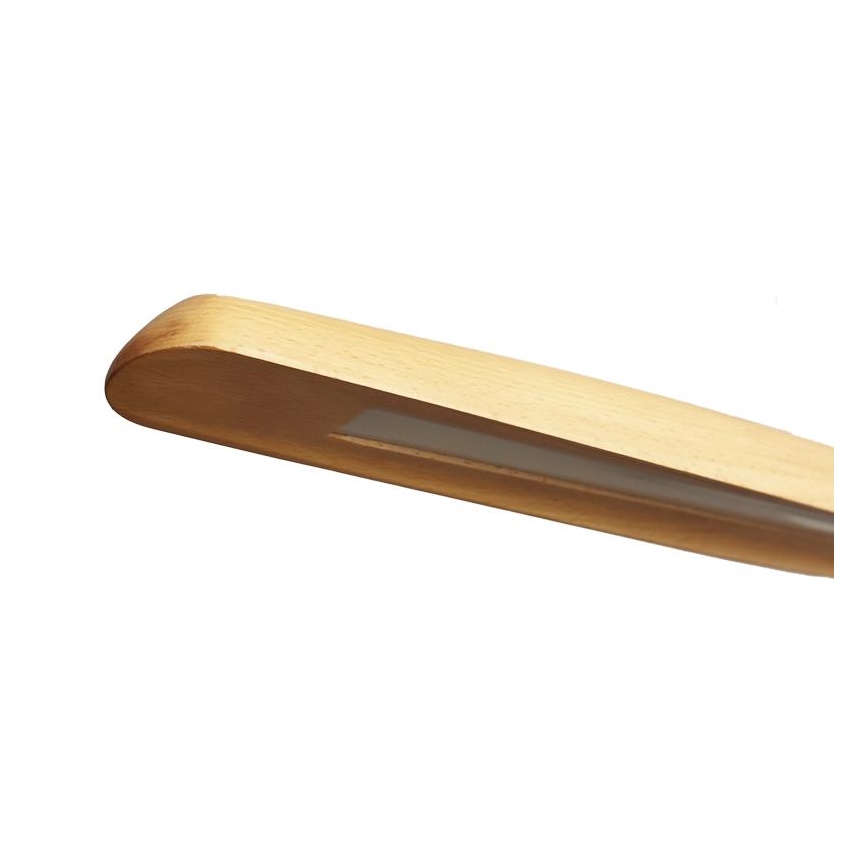 LED ljuskrona med textilsladd LED/26W/230V 4000K 150 cm bok/massivt trä