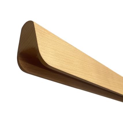 LED ljuskrona med textilsladd LED/26W/230V 4000K 150 cm bok/massivt trä