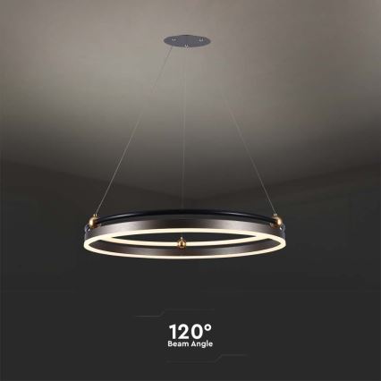 LED ljuskrona med textilsladd LED/30W/230V 3000K diameter 62 cm brun