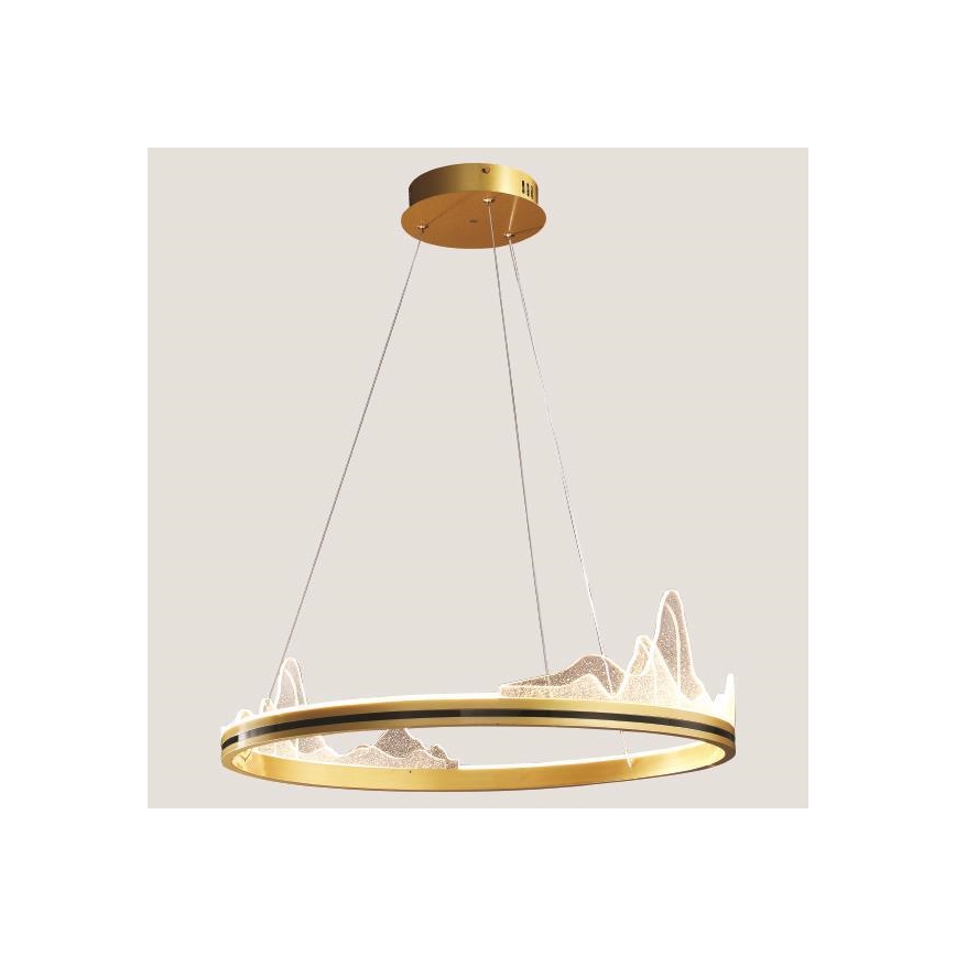 LED ljuskrona med textilsladd LED/35W/230V 3000K guld