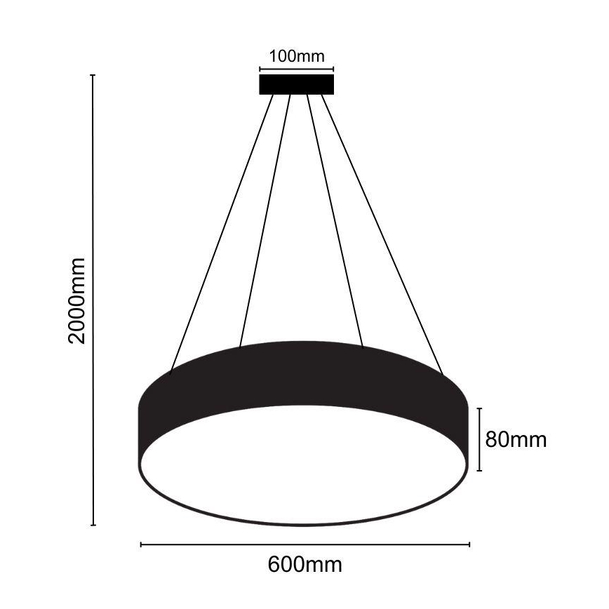 LED ljuskrona med textilsladd LED/35W/230V 4000K diameter 60 cm