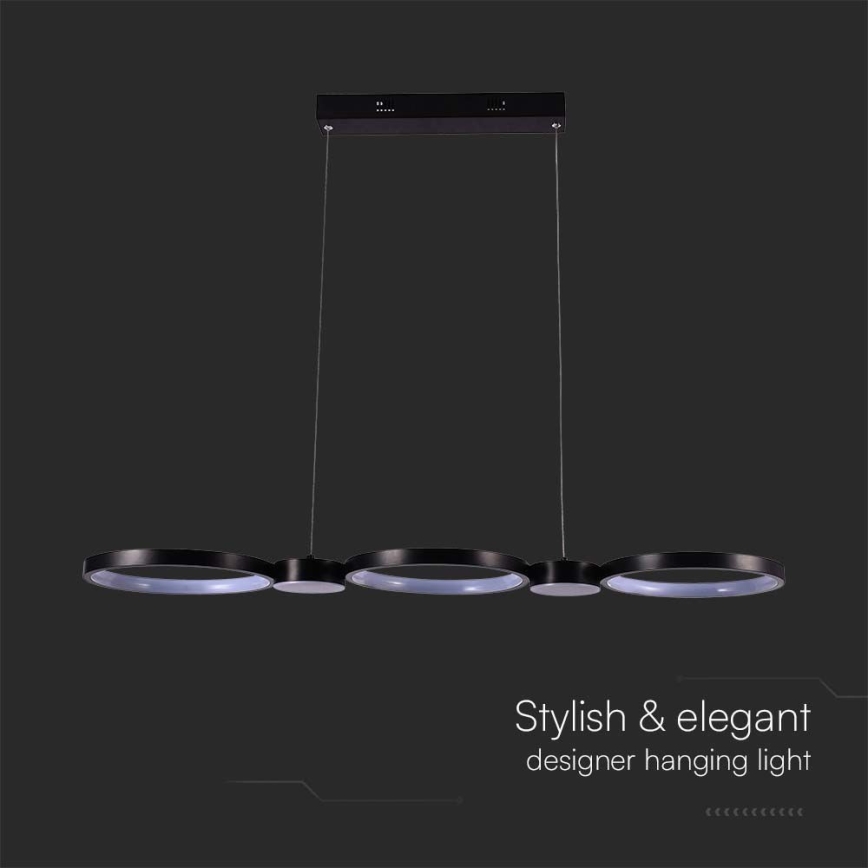 LED ljuskrona med textilsladd LED/38W/230V 3000K svart