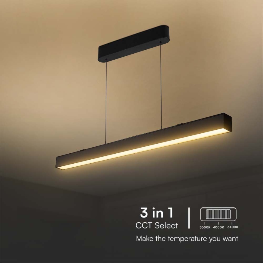 LED ljuskrona med textilsladd LED/40W/230V 3000/4000/6400K svart