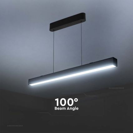 LED ljuskrona med textilsladd LED/40W/230V 3000/4000/6400K svart
