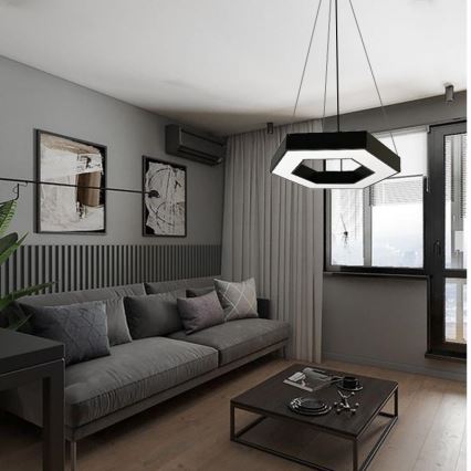 LED ljuskrona med textilsladd LED/40W/230V 4000K diameter 80 cm