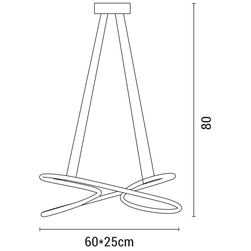 LED ljuskrona med textilsladd LED/40W/230V 4000K skinande krom