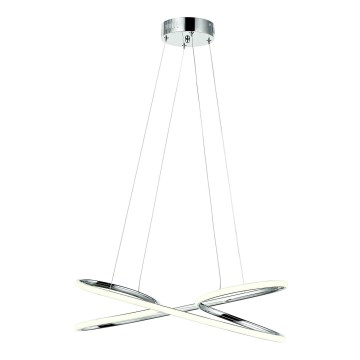 LED ljuskrona med textilsladd LED/40W/230V 4000K skinande krom