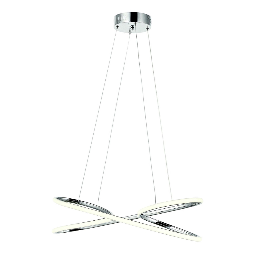 LED ljuskrona med textilsladd LED/40W/230V 4000K skinande krom