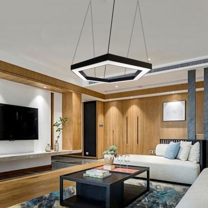 LED ljuskrona med textilsladd LED/50W/230V 4000K diameter 100 cm