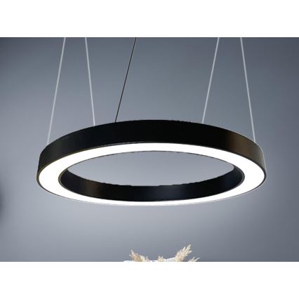 LED ljuskrona med textilsladd LED/50W/230V 4000K diameter 100 cm svart