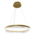 LED ljuskrona med textilsladd LED/52W/230V diameter 60 cm guld