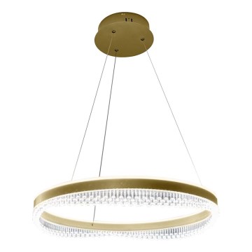 LED ljuskrona med textilsladd LED/52W/230V diameter 60 cm guld