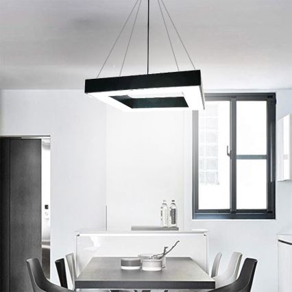 LED ljuskrona med textilsladd LED/55W/230V 4000K 80x80 cm