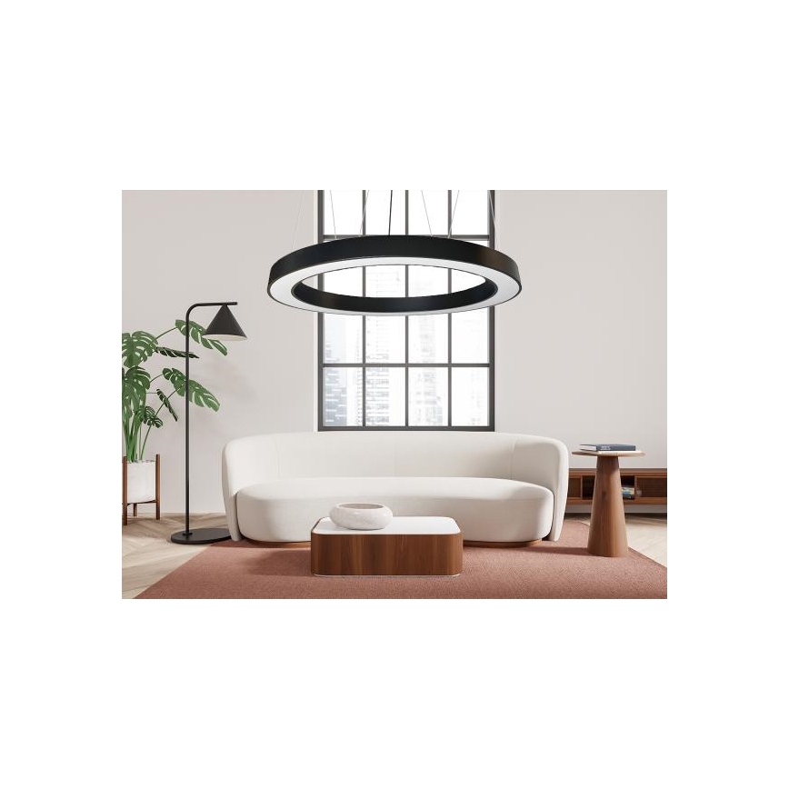 LED ljuskrona med textilsladd LED/60W/230V 4000K diameter 120 cm svart