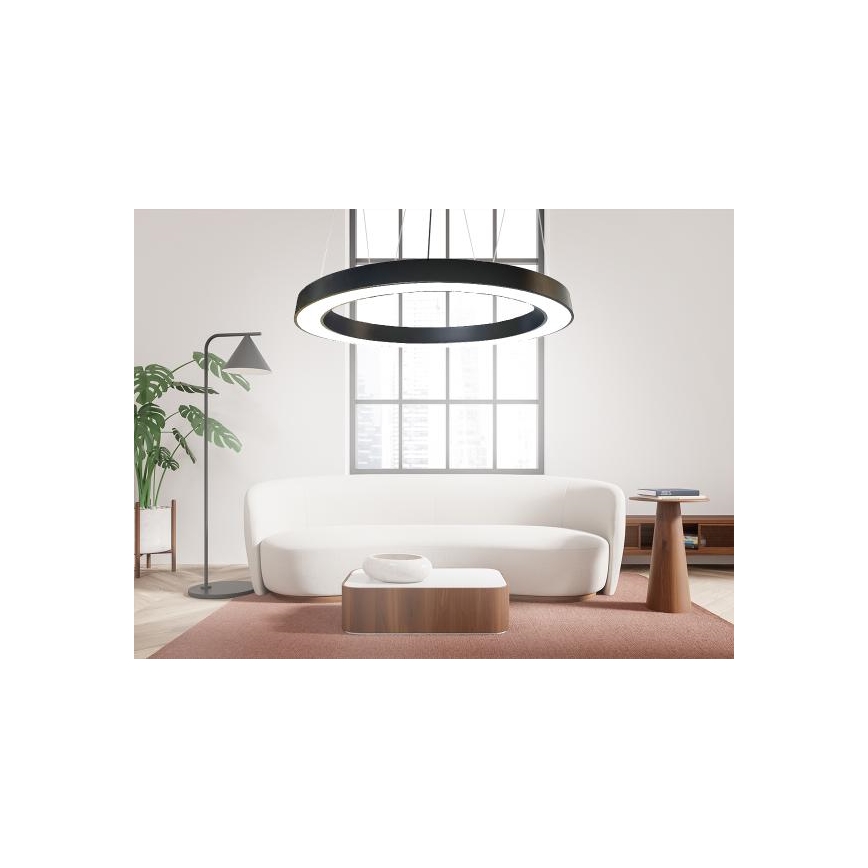 LED ljuskrona med textilsladd LED/60W/230V 4000K diameter 120 cm svart