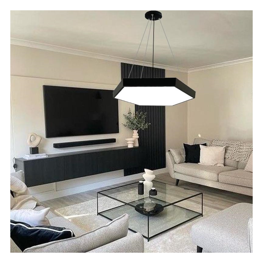 LED ljuskrona med textilsladd LED/70W/230V 4000K diameter 80 cm