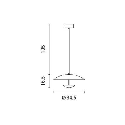 LED ljuskrona med textilsladd LED/7W/230V 3000K diameter 34,5 cm