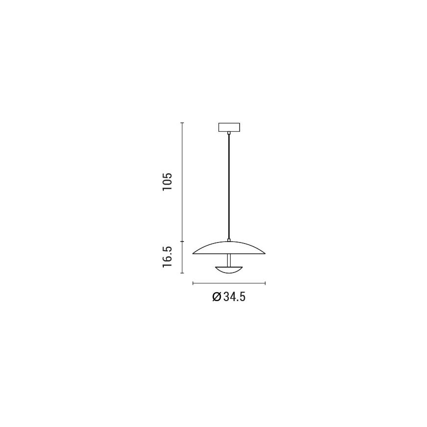 LED ljuskrona med textilsladd LED/7W/230V 3000K diameter 34,5 cm