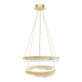 LED ljuskrona med textilsladd LED/85W/230V diameter 60 cm guld