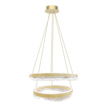LED ljuskrona med textilsladd LED/85W/230V diameter 60 cm guld