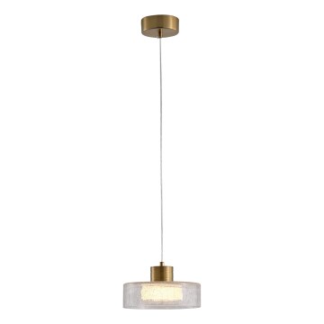 LED ljuskrona med textilsladd LED/8W/230V 3000K guld/genomskinlig pr. 20 cm