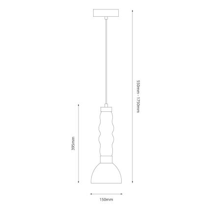 LED ljuskrona med textilsladd LUCCO LED/13W/230V diameter 15 cm guld