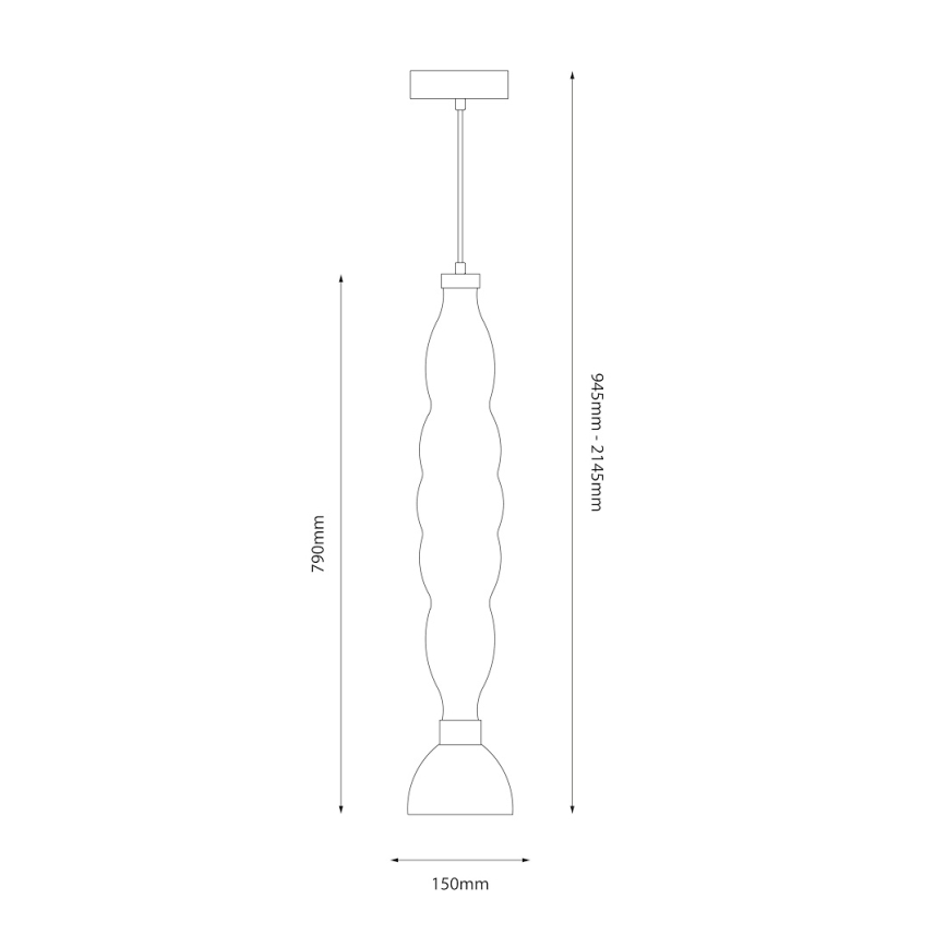 LED ljuskrona med textilsladd LUCCO LED/18W/230V diameter 15 cm rökig
