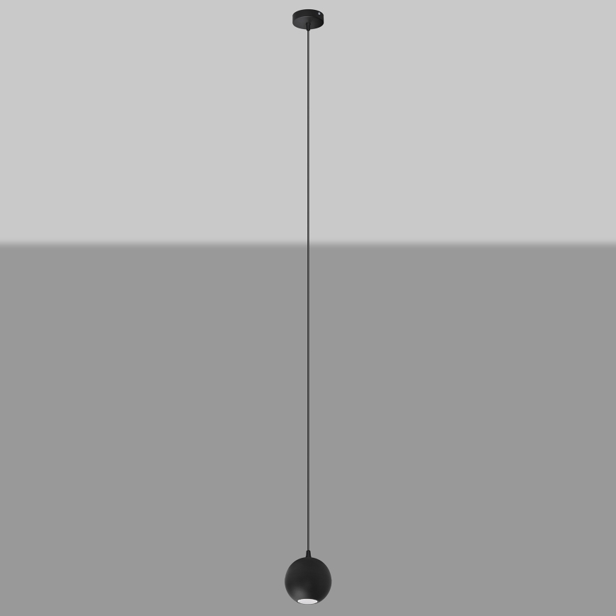 LED ljuskrona med textilsladd MIDWAY 1xGU10/4,8W/230V svart