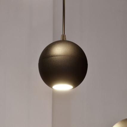 LED ljuskrona med textilsladd MIDWAY 4xGU10/4,8W/230V svart