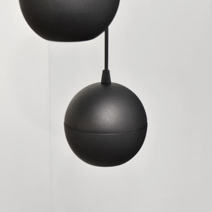 LED ljuskrona med textilsladd MIDWAY 4xGU10/4,8W/230V svart