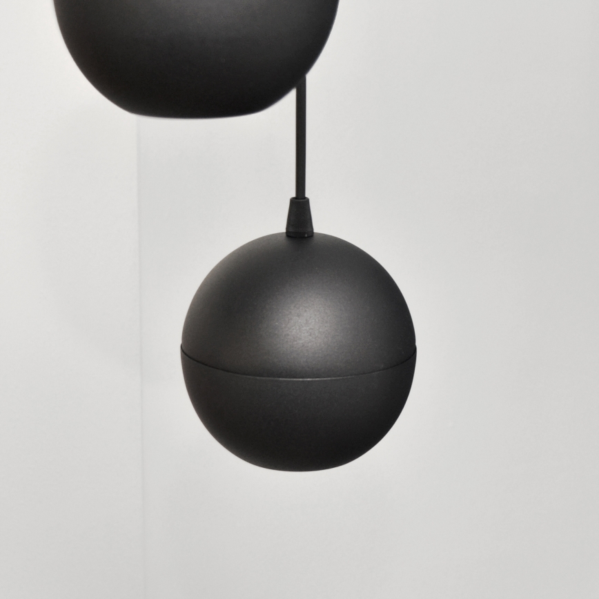 LED ljuskrona med textilsladd MIDWAY 4xGU10/4,8W/230V svart