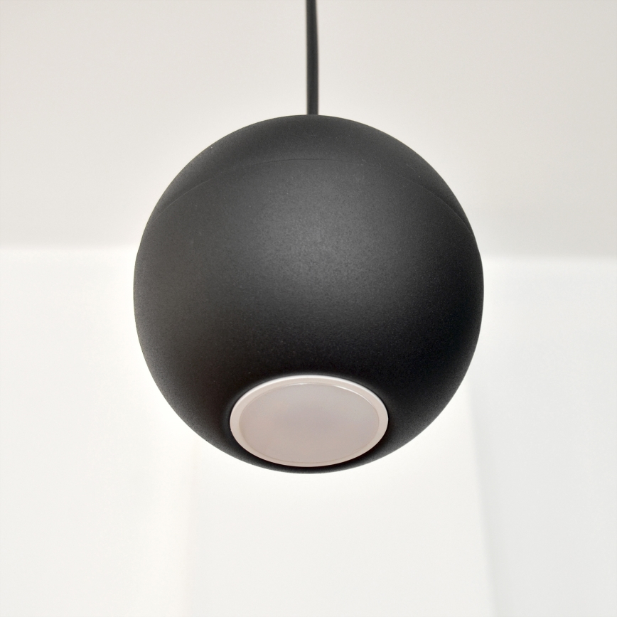 LED ljuskrona med textilsladd MIDWAY 4xGU10/4,8W/230V svart