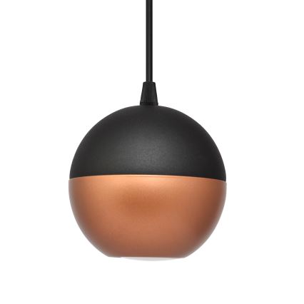 LED ljuskrona med textilsladd MIDWAY 4xGU10/4,8W/230V svart/koppar