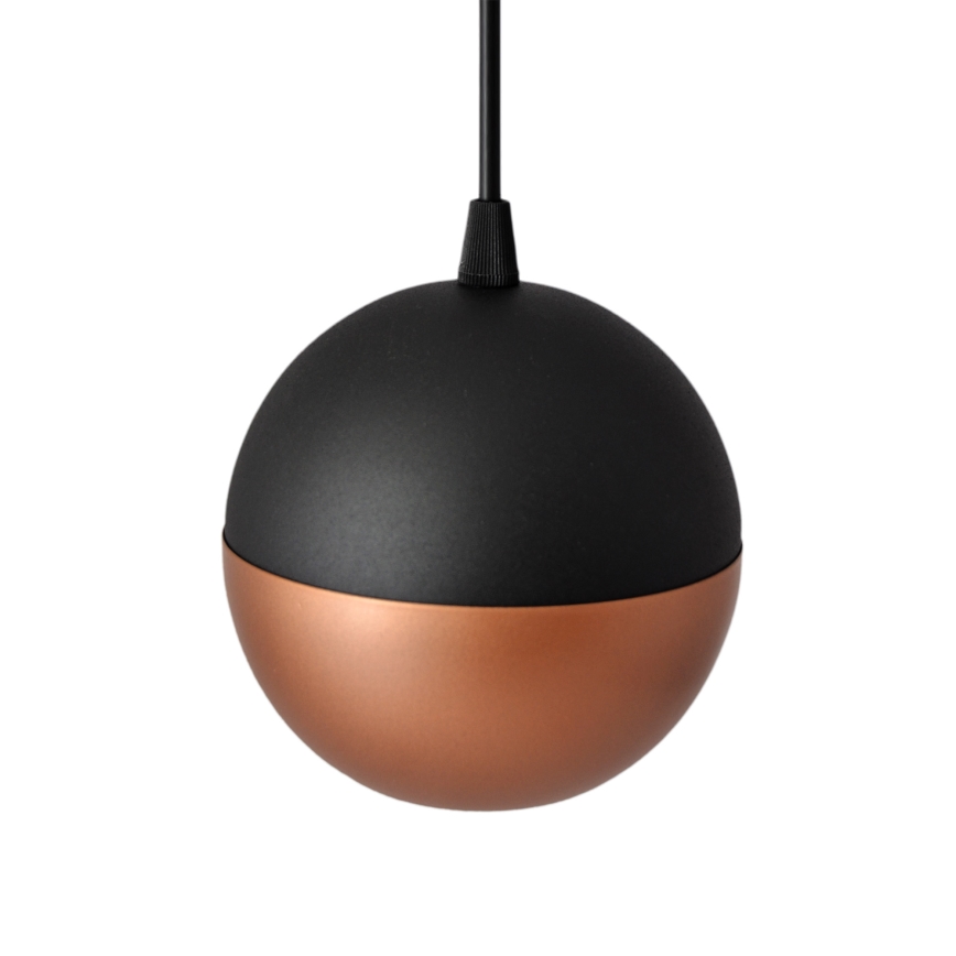 LED ljuskrona med textilsladd MIDWAY 4xGU10/4,8W/230V svart/koppar