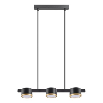 LED ljuskrona med textilsladd MIRELLA 3xGX53/6W/230V svart