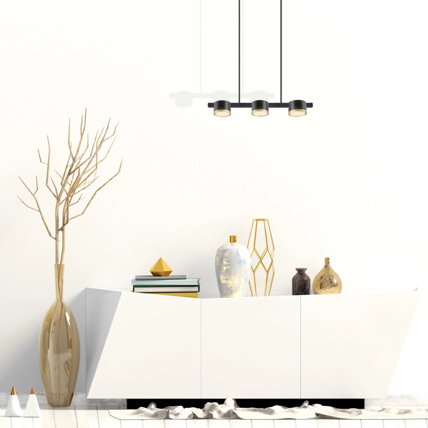 LED ljuskrona med textilsladd MIRELLA 3xGX53/6W/230V svart