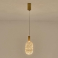LED ljuskrona med textilsladd PERFORATO LED/6,3W/230V 3000K guld diameter 13 cm