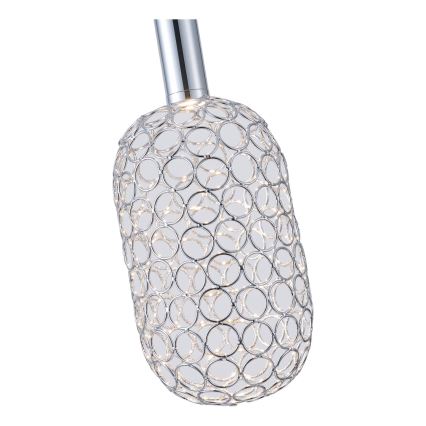 LED ljuskrona med textilsladd PERFORATO LED/6,3W/230V 3000K skinande krom diameter 13 cm