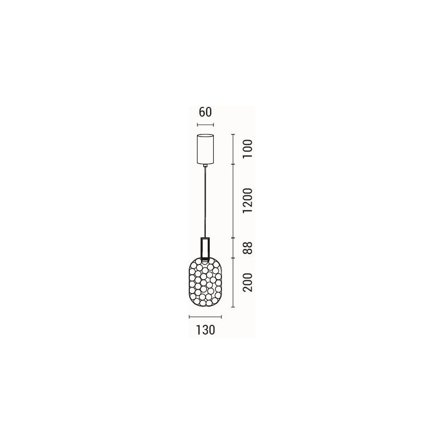 LED ljuskrona med textilsladd PERFORATO LED/6,3W/230V 3000K skinande krom diameter 13 cm