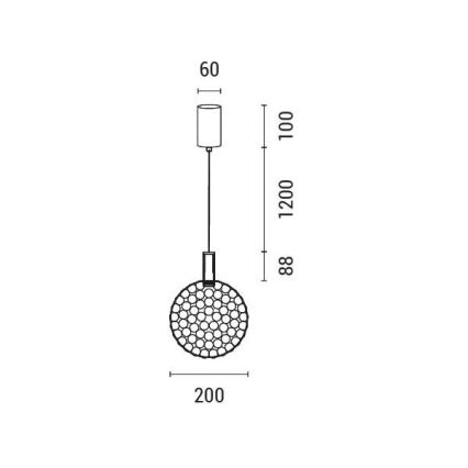 LED ljuskrona med textilsladd PERFORATO LED/6,3W/230V 3000K skinande krom diameter 20 cm