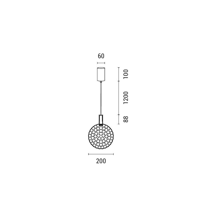 LED ljuskrona med textilsladd PERFORATO LED/6,3W/230V 3000K skinande krom diameter 20 cm