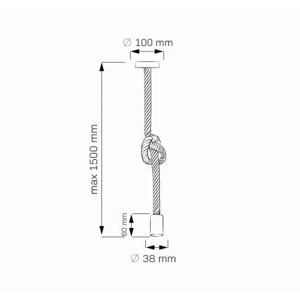 LED ljuskrona med textilsladd ROPE 1xE27/8W/230V