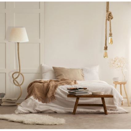 LED ljuskrona med textilsladd ROPE 2xE27/10W/230V