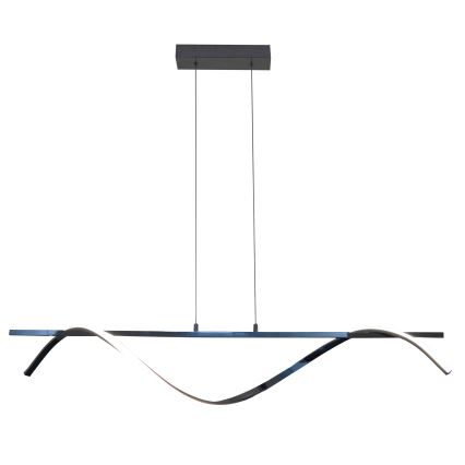 LED ljuskrona med textilsladd RUMBA LED/23W/230V 4000K skinande krom