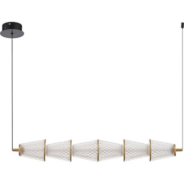 LED ljuskrona med textilsladd SANSA LED/11W/230V guld/genomskinlig