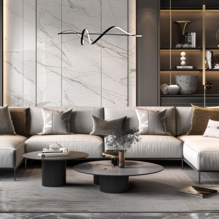 LED ljuskrona med textilsladd SASH LED/36W/230V svart