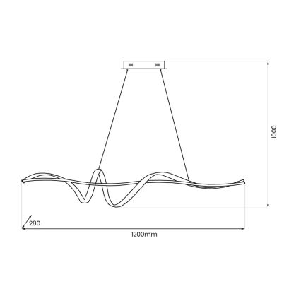 LED ljuskrona med textilsladd SASH LED/36W/230V svart