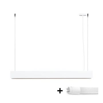 LED ljuskrona med textilsladd SPARK 1xG13/8,5W/230V vit