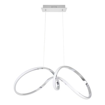 LED ljuskrona med textilsladd TESORO LED/48W/230V skinande krom