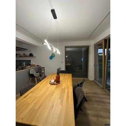 LED ljuskrona med textilsladd TWIST LED/37W/230V 4000K 120 cm svart